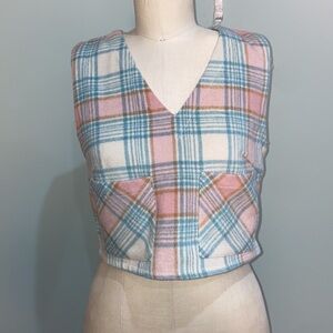 NWT luca + grae plaid vest top